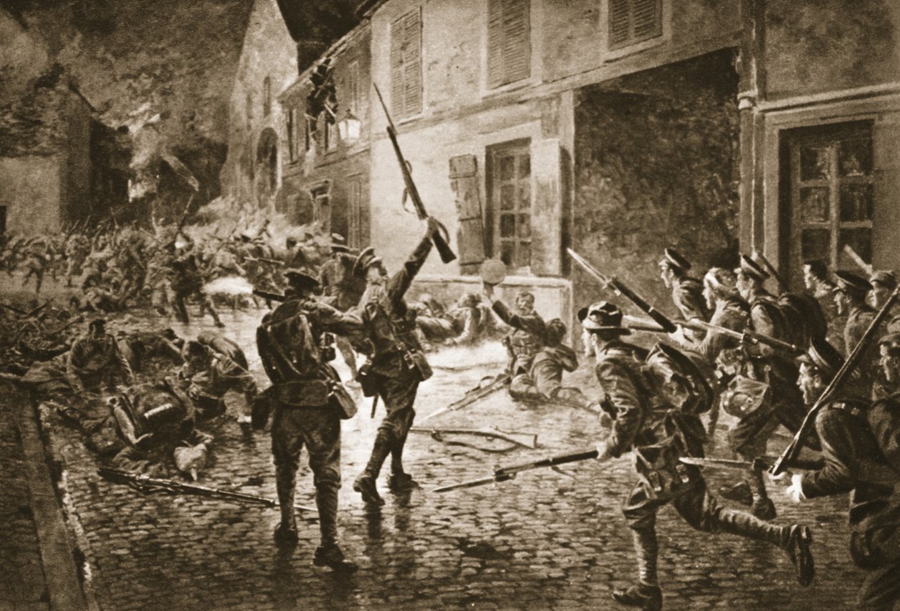 The Coldstream Guards at Landrecies, elokuu 1914 tekijältä William Barnes Wollen