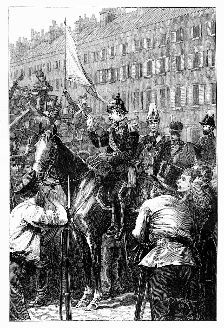Preussin kuningas puhuttelee berliiniläisiä, 1848, 1900. tekijältä William Barnes Wollen