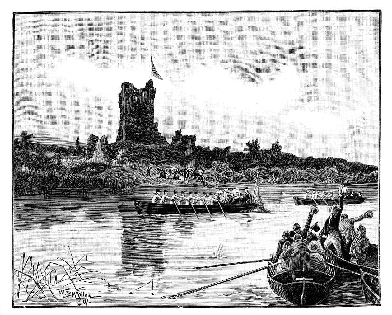 Kuninkaallinen kiertue Irlannissa, vierailu Ross Castlessa, Killarneyssa, 1887 tekijältä William Barnes Wollen