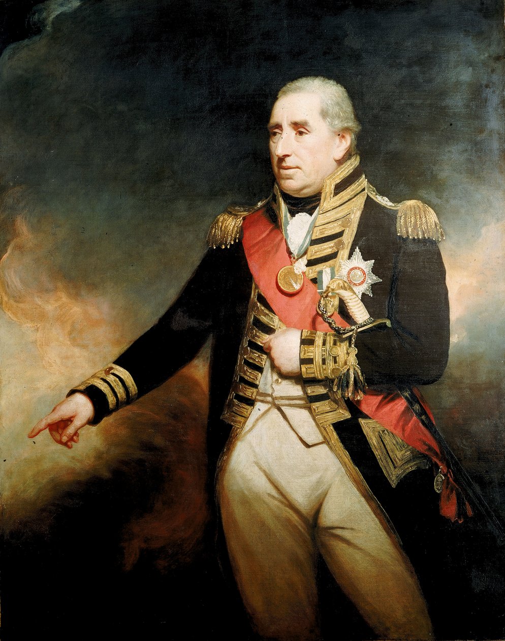 Amiraali Sir John Thomas Duckworth (1748-1817), 1700-luvun loppu - 1800-luvun alku (öljymaalaus). tekijältä William Beechey