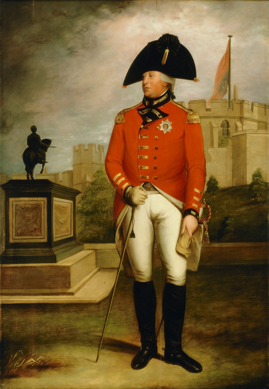 Yrjö III (1738-1820), noin 1800 (öljy paneelille). tekijältä William Beechey