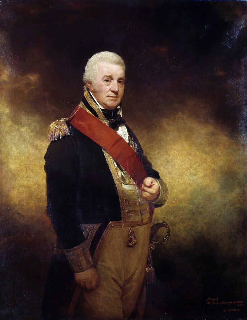 Amiraali Sir Alexander Cochranen (1758-1832) muotokuva. Öljy kankaalle tekijältä William Beechey