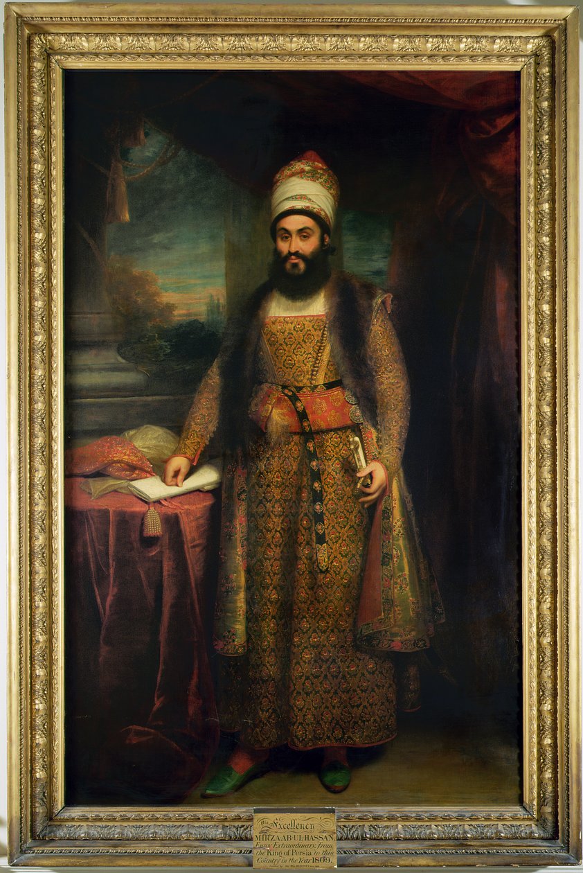 Muotokuva Mirza Abul Hassanista, Persian suurlähettilästä (1785-1880) Persian kuningas lähetti Englantiin, 1809 tekijältä William Beechey