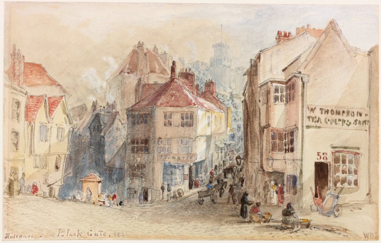 Sisäänkäynti Black Gateen, Newcastle (vartalonvärinen) tekijältä William Bell Scott