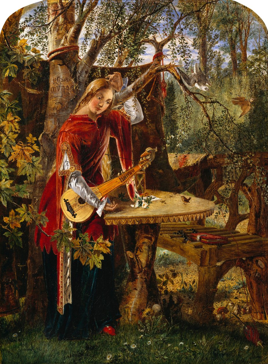 Fair Rosamond Alone in her Bower (öljy kankaalle) tekijältä William Bell Scott