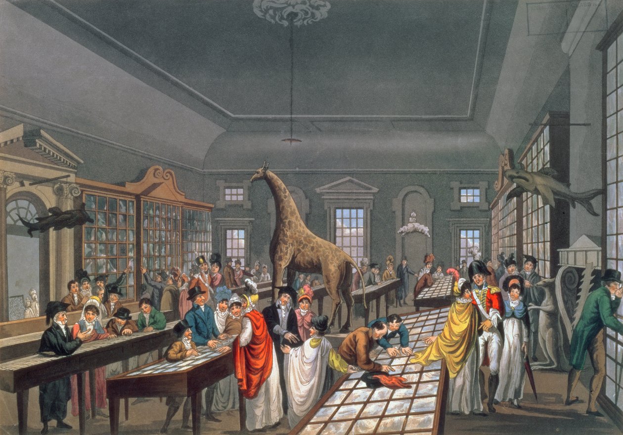 Egyptiläisen salin sisustus, Piccadilly, taiteilijan kaiverrettu, n.1815-25 (akvatinta) tekijältä William Benjamin Sarsfield Taylor