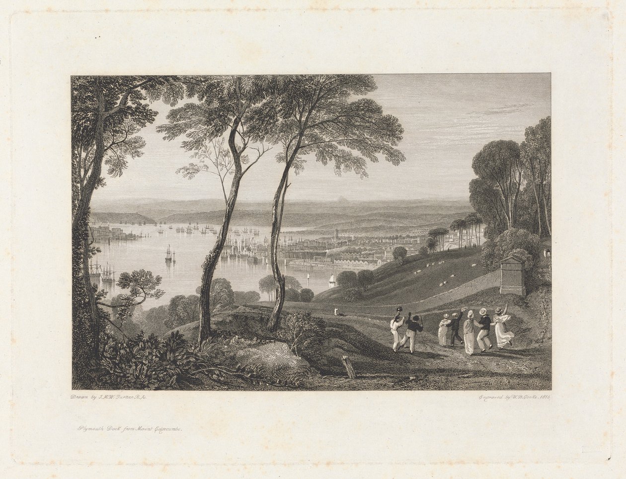 Plymouth Dock, Mount Edgecumbelta tekijältä William Bernard Cooke