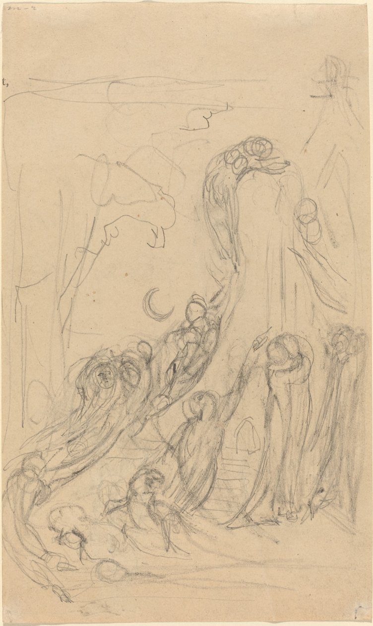 Ylösnousemuskohtaus (The Gambols of Ghosts) [recto] tekijältä William Blake
