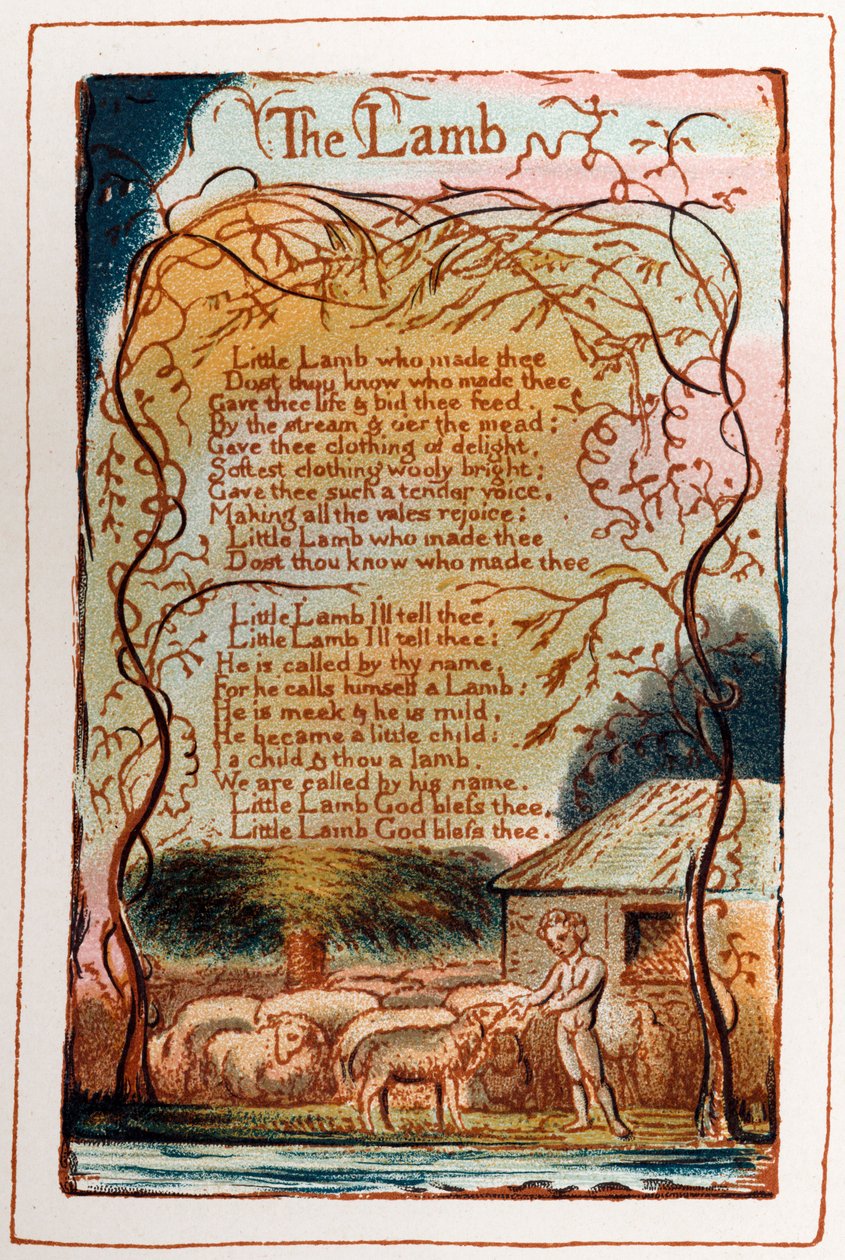 Sivu kappaleesta Songs tekijältä William Blake
