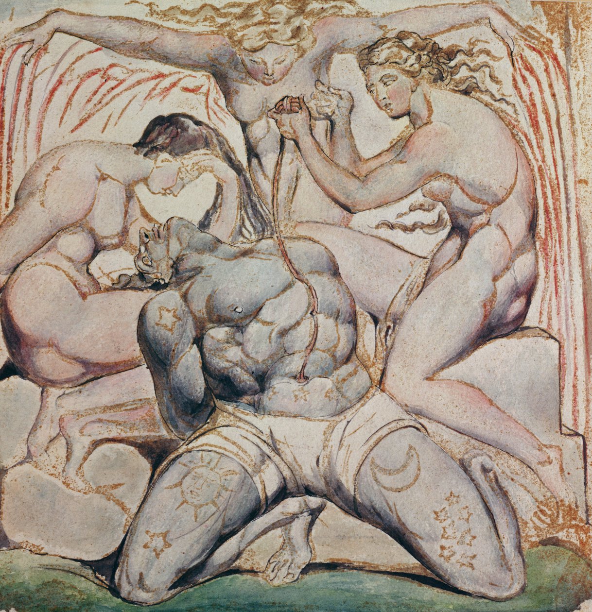 Albion ja hänen kiduttajansa, levy 25, Jerusalem tekijältä William Blake