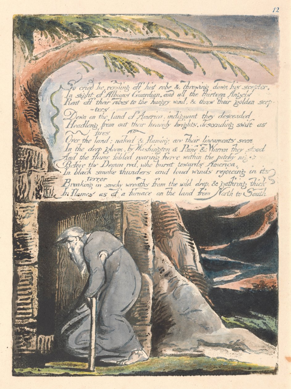 Amerikka. Profetia, laatta 14, Niin hän huusi..... tekijältä William Blake