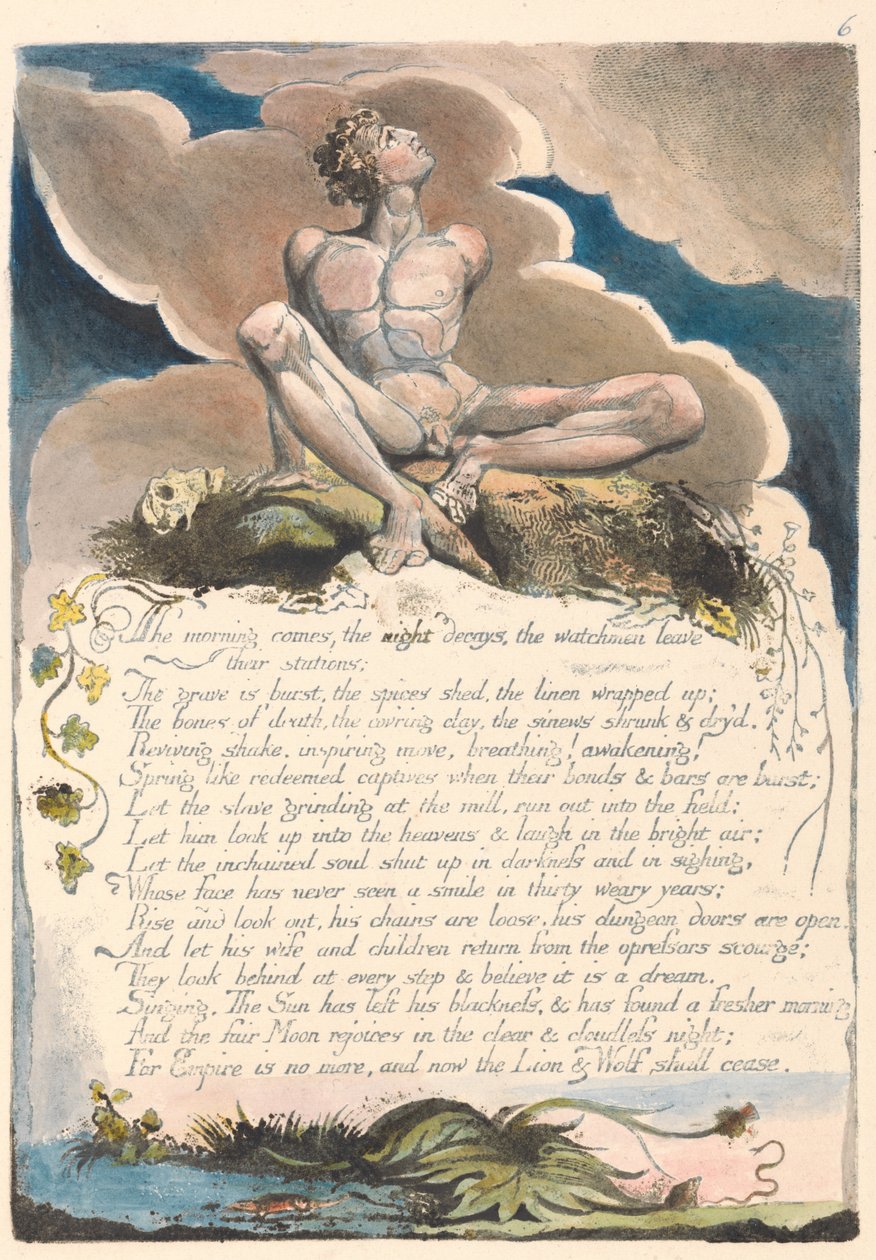 Amerikka. Profetia, levy 8, Aamu tulee .... tekijältä William Blake
