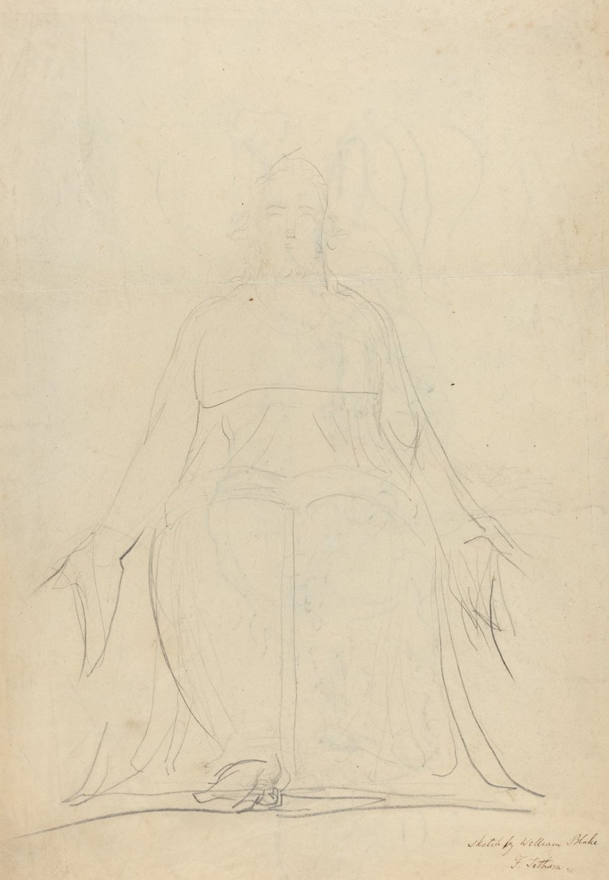 Figuurien nouseva spiraali [recto] tekijältä William Blake