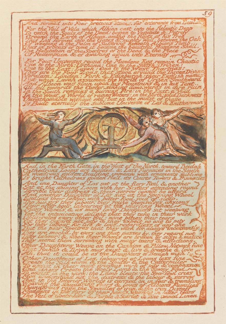 "Und geformt zu vier kostbaren Steinen..." (Platte 59) tekijältä William Blake