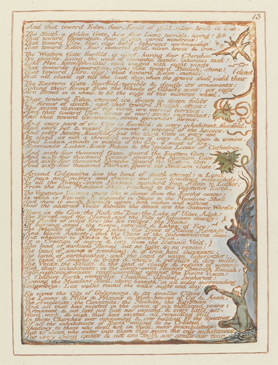 "Ja tuo Eedeniin...", levy 13 Jerusalemista tekijältä William Blake