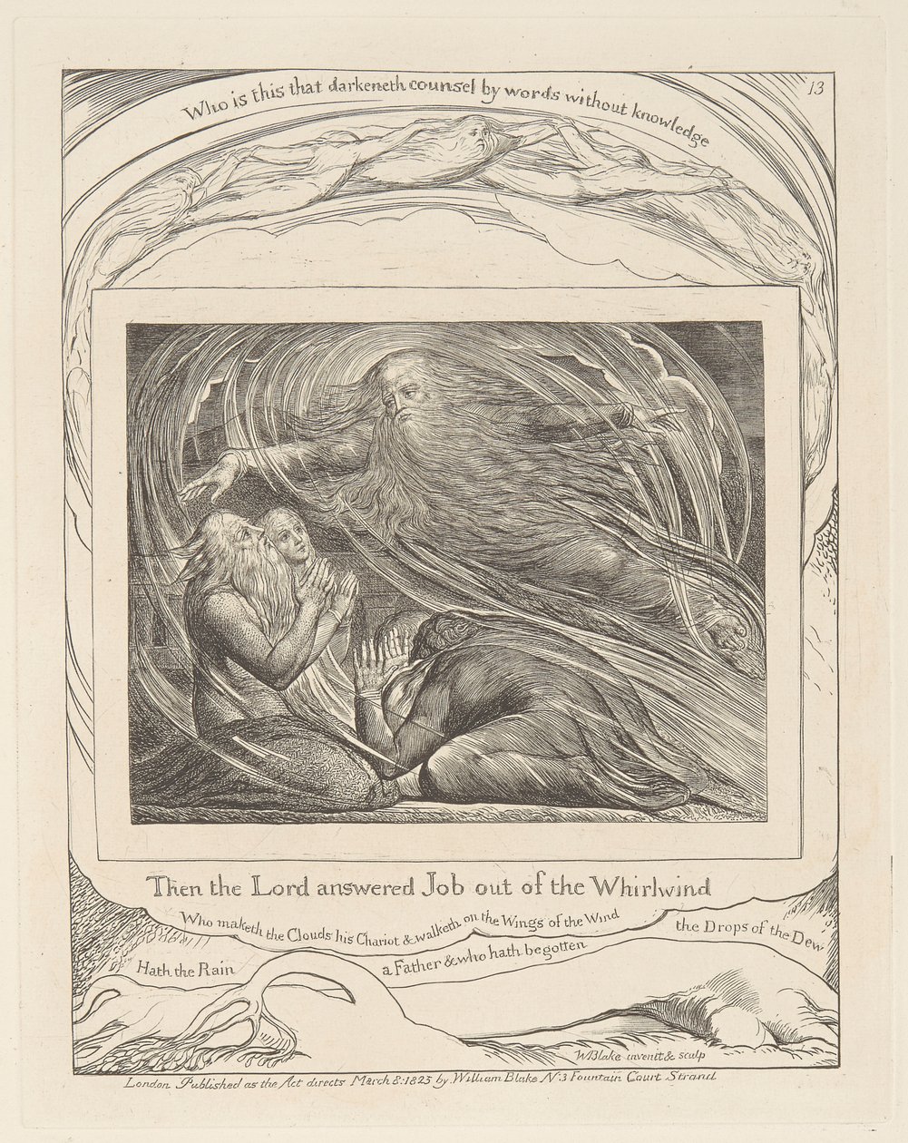 Jobin kirja, levy 13, Herra vastaa Jobille pyörteestä tekijältä William Blake