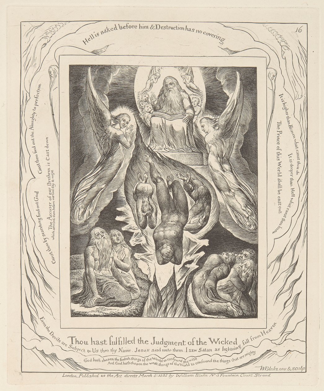Jobin kirja, levy 16, Saatanan lankeemus tekijältä William Blake