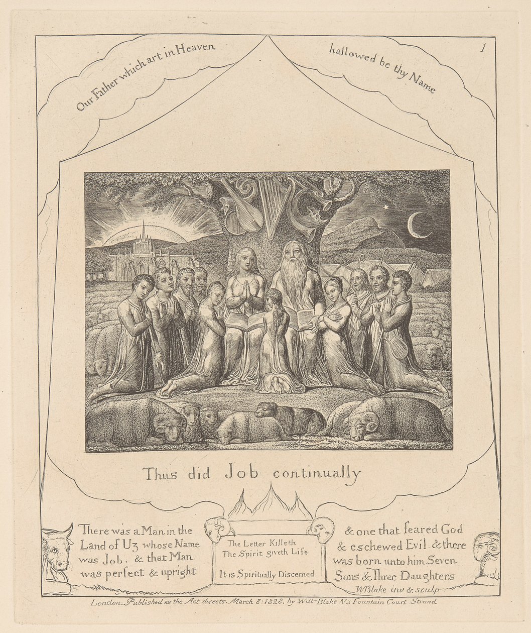 Jobin kirja, levy 1, Job ja hänen perheensä tekijältä William Blake