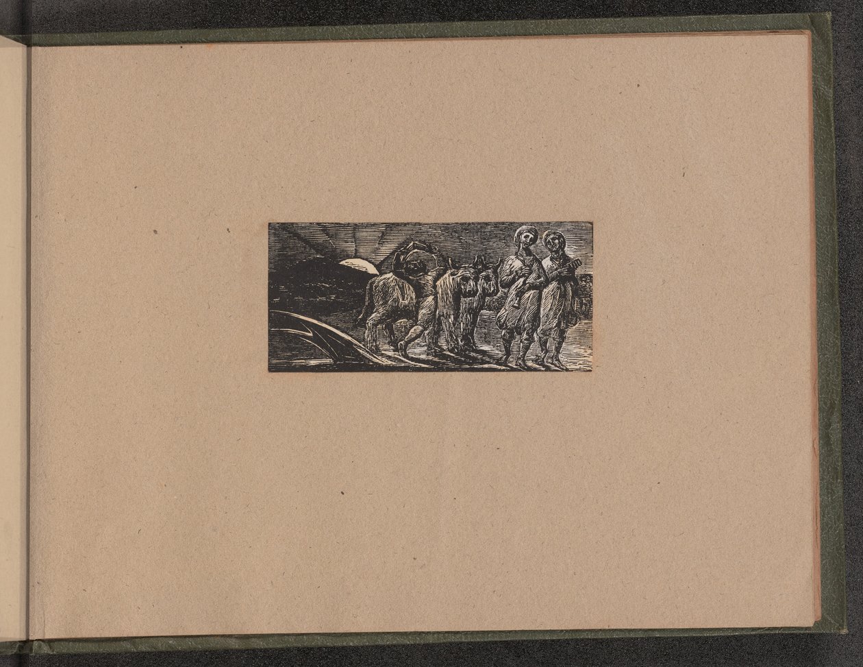Poika palaa iloisesti auran ja härän kanssa tekijältä William Blake