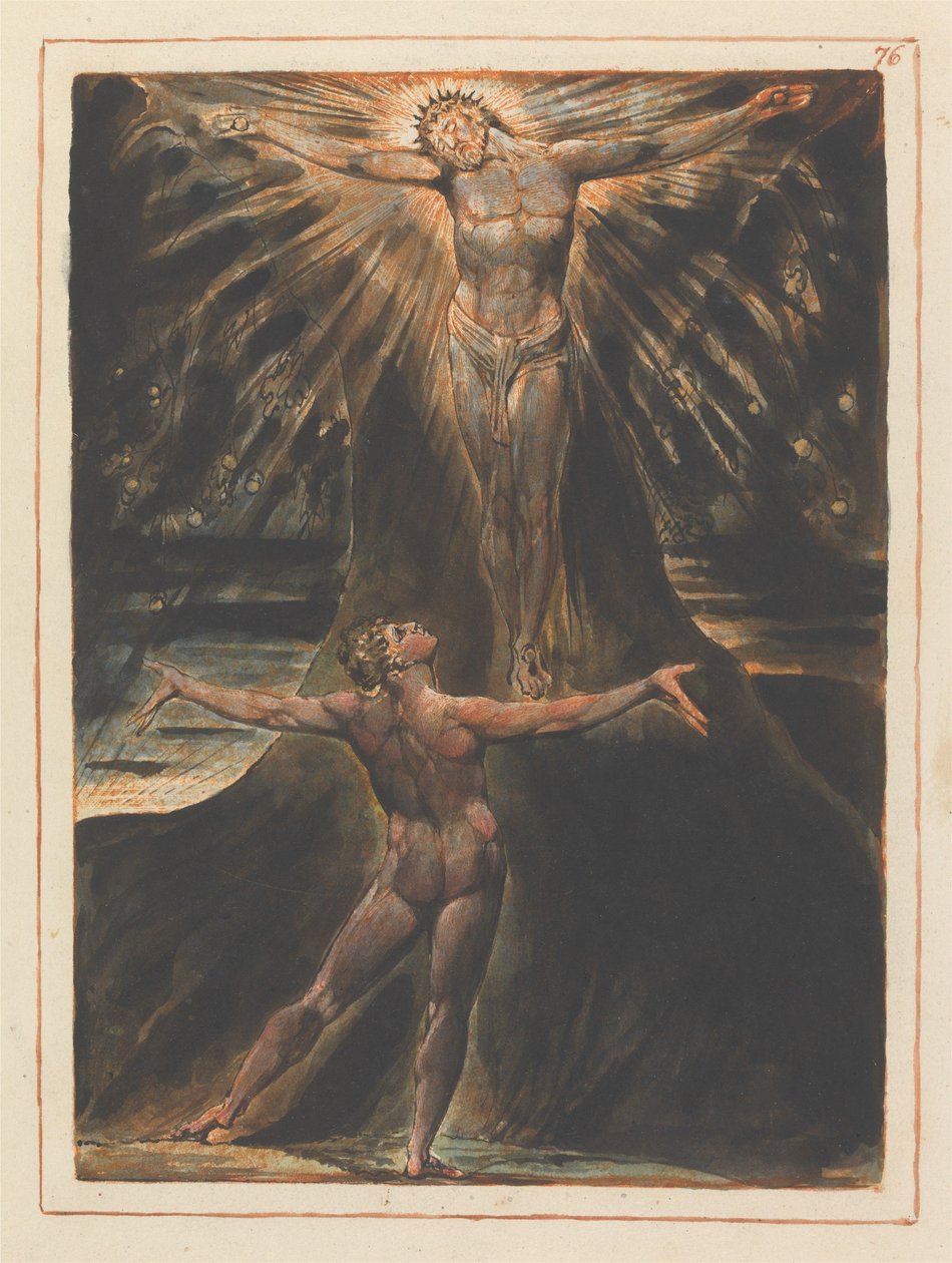 Luvun 4 nimiökuva (laatta 76) tekijältä William Blake