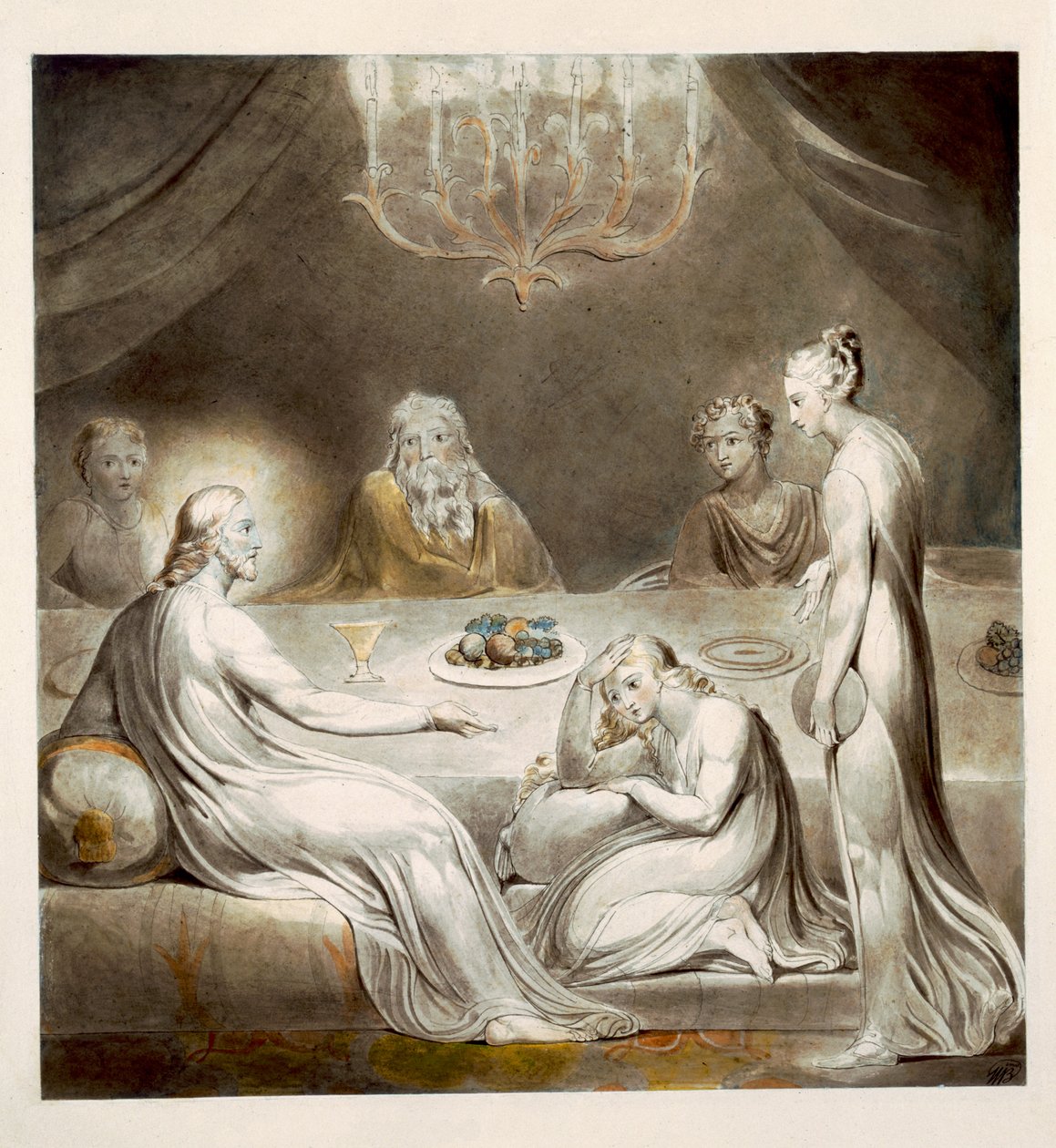 Kristus Marian ja Martan talossa tekijältä William Blake
