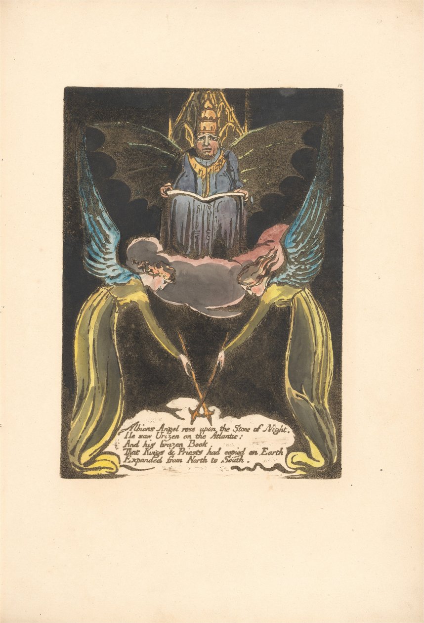 Eurooppa. Profetia, levy 12, Albions Angel rose. . . . (Bentley 14) tekijältä William Blake