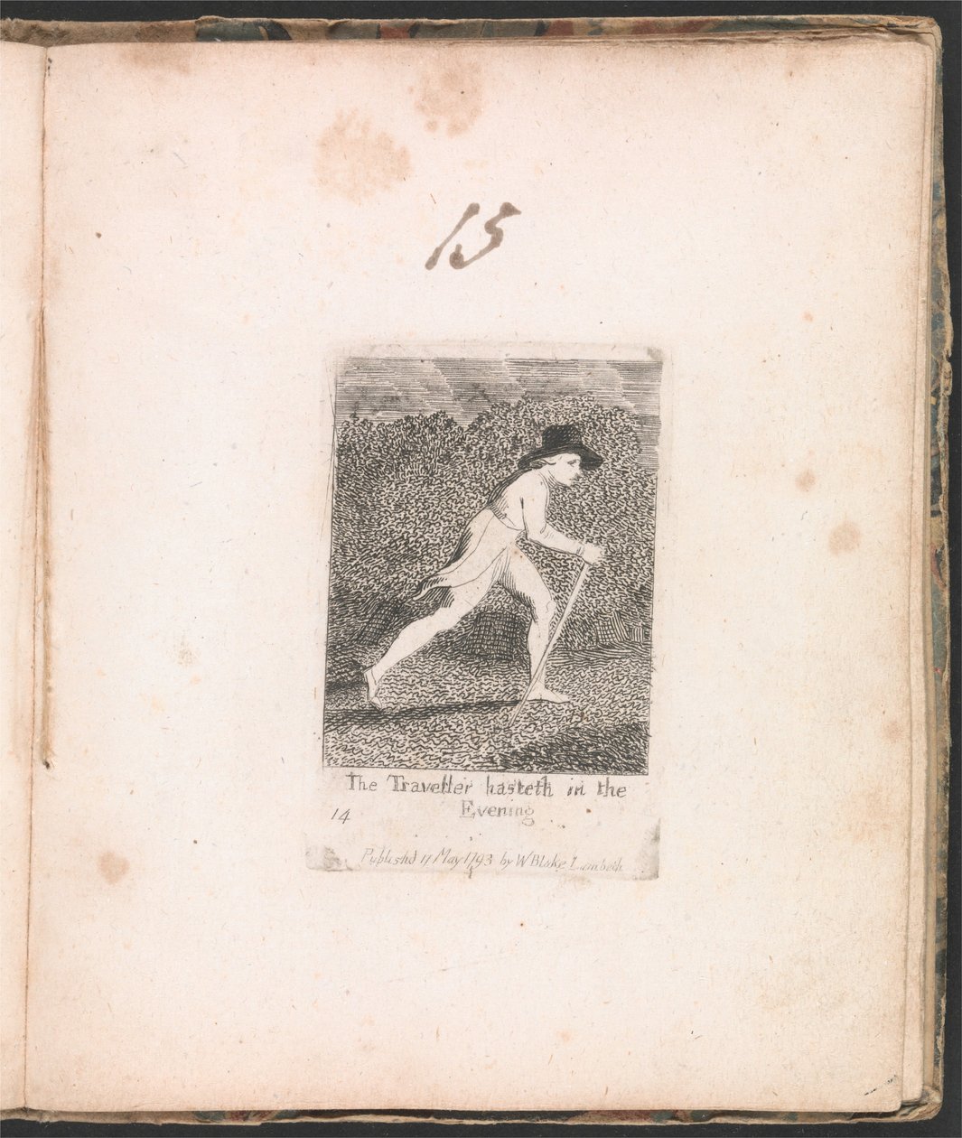 Lapsille. Paratiisin portit, levy 16, Matkustaja kiirehti illalla tekijältä William Blake