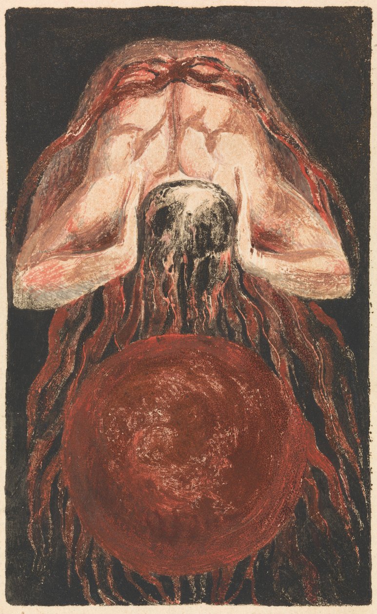 Urizenin ensimmäinen kirja, levy 16 (Bentley 17) tekijältä William Blake