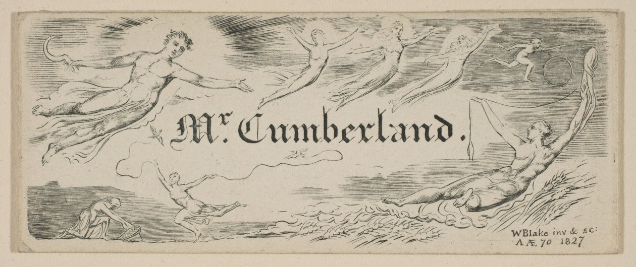 George Cumberlandsin viestikortti, 1827. tekijältä William Blake