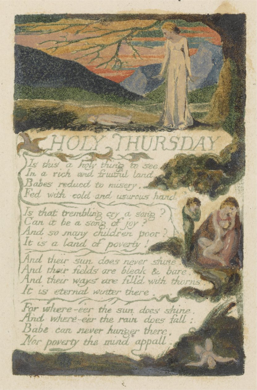 "Pyhä Torstai", levy 38 kappaleesta "Songs of Experience" tekijältä William Blake