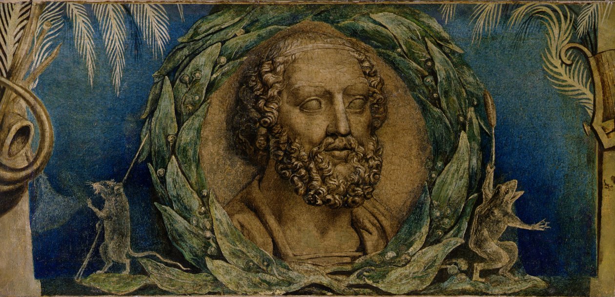 Homeros, n. 1800-03 (tempera kankaalle) tekijältä William Blake