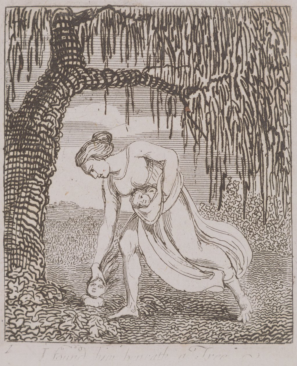 Löysin hänet puun alta, levy 3 Lapsille. Paratiisin portit, 1793 tekijältä William Blake
