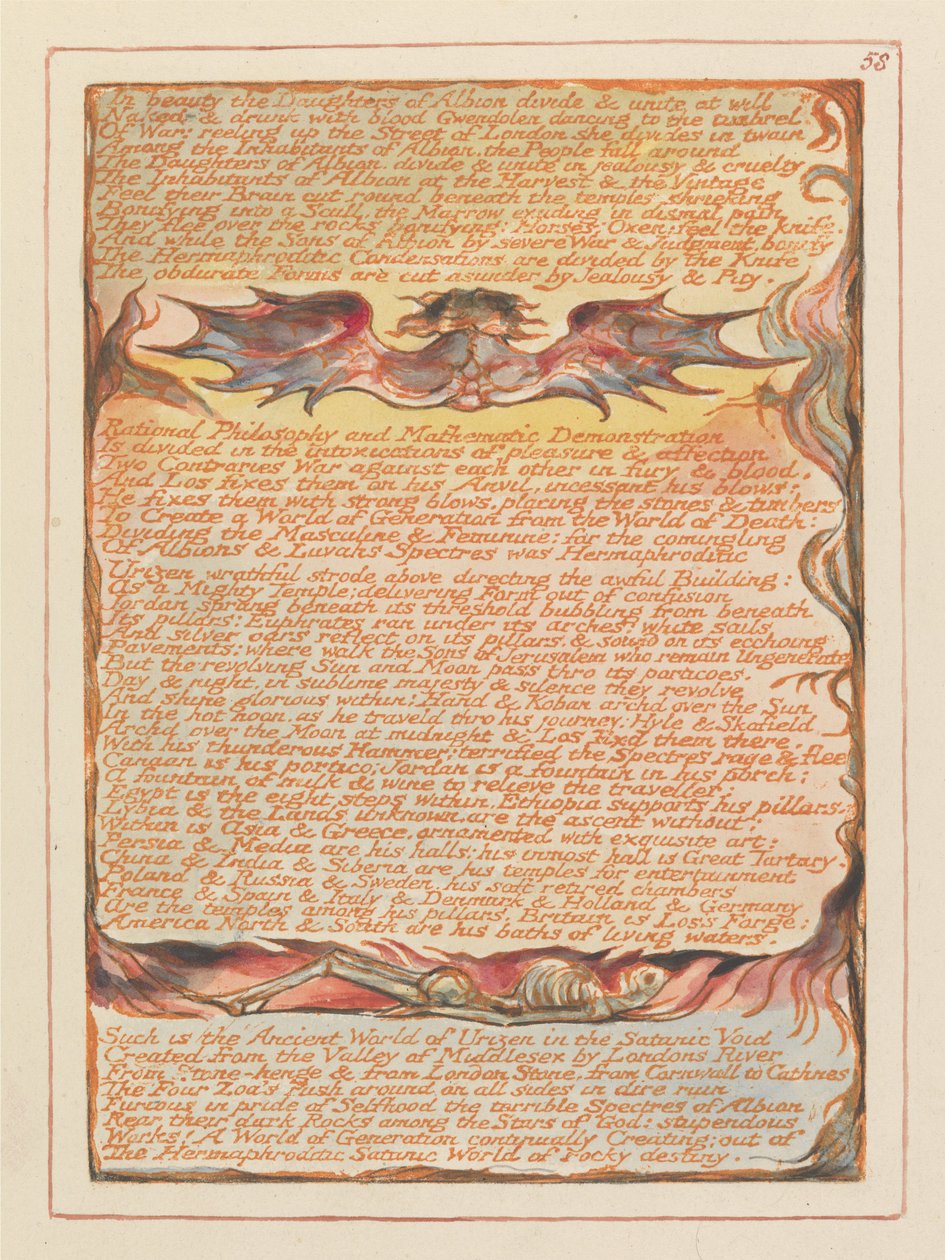 "In Schönheit teilen sich die Töchter von Albion..." (Platte 58) tekijältä William Blake