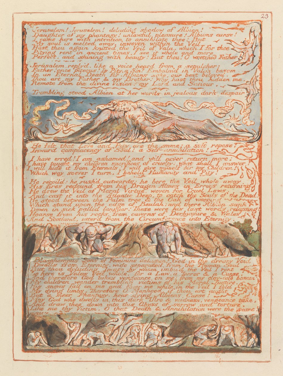 Jerusalem, levy 23, Jerusalem! Jerusalem!.... tekijältä William Blake