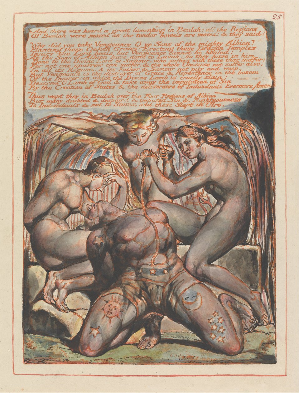 Jerusalem, Plate 25, Ja siellä kuultiin..... tekijältä William Blake