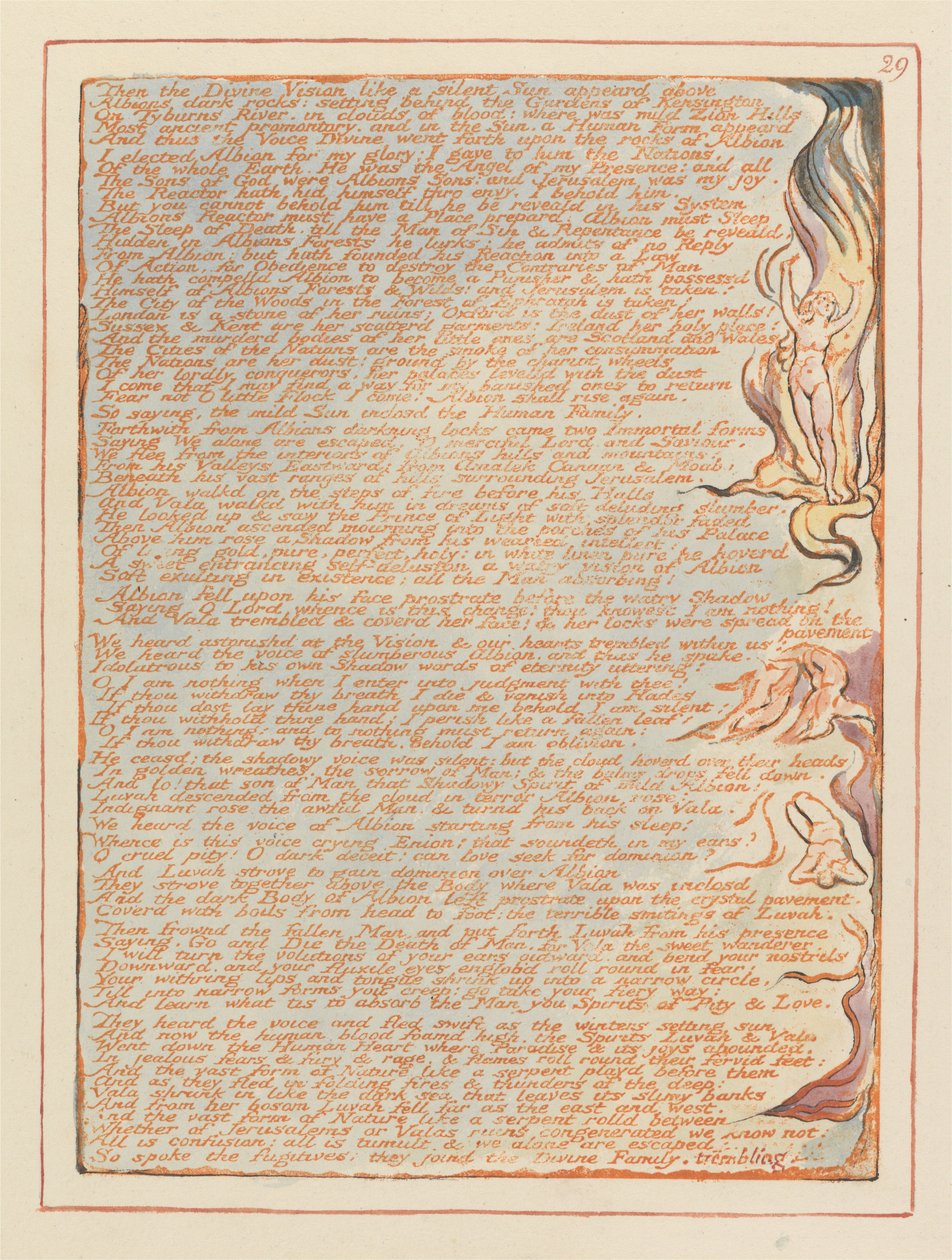 Jerusalem, levy 29, sitten jumalainen näky ... tekijältä William Blake