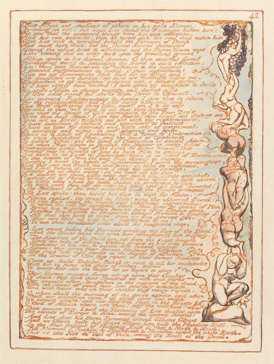 Jerusalem, levy 42, siis Albion sat..... tekijältä William Blake