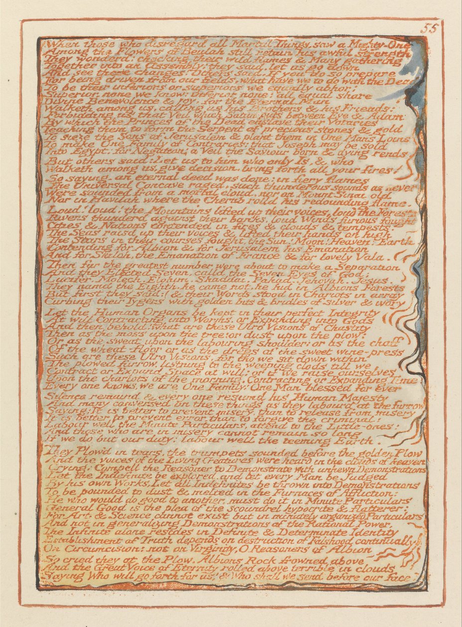 Jerusalem, levy 55, Kun ne, jotka välittävät ... tekijältä William Blake