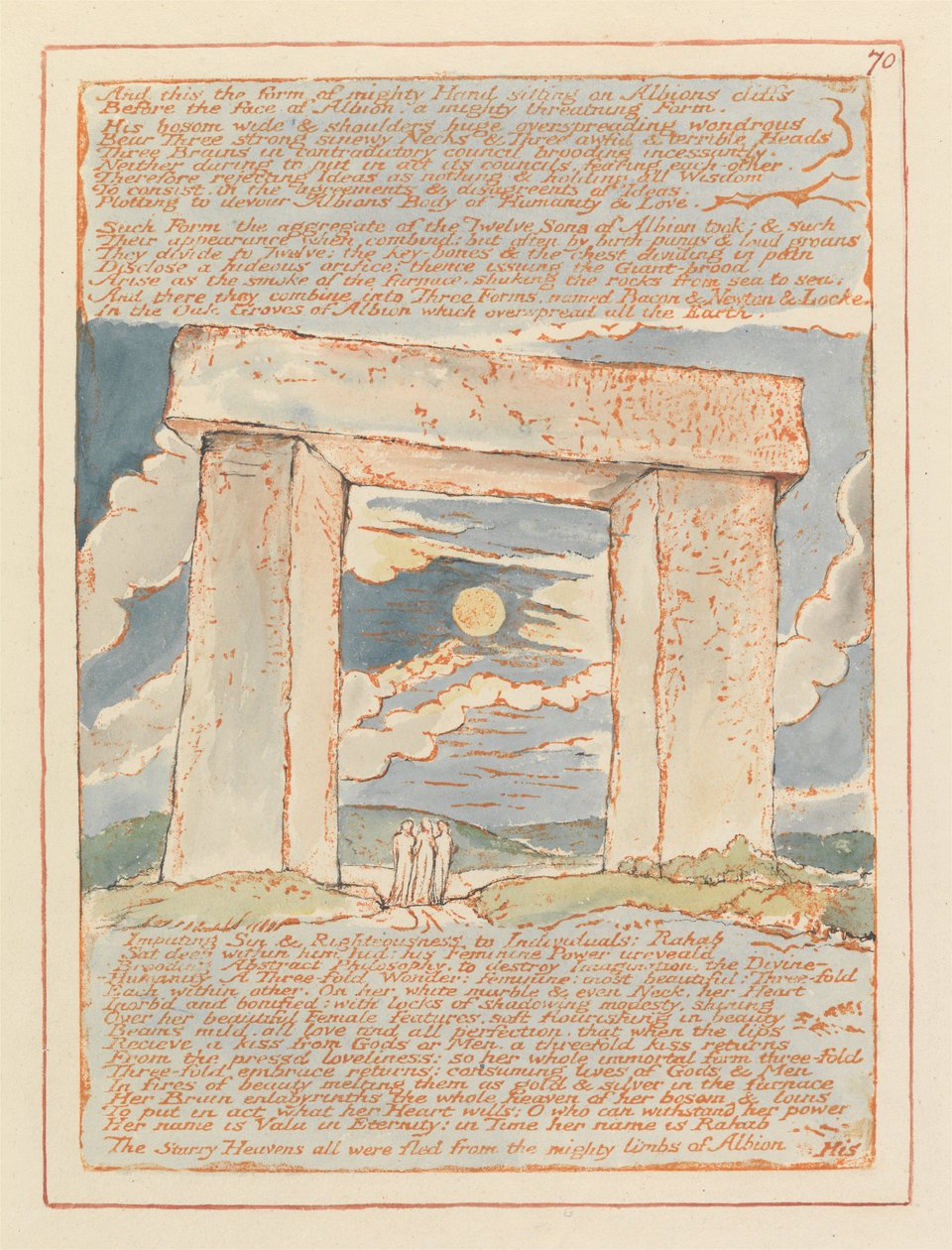 Jerusalem, levy 70, ja tämä on mahtavan käden muoto ... tekijältä William Blake