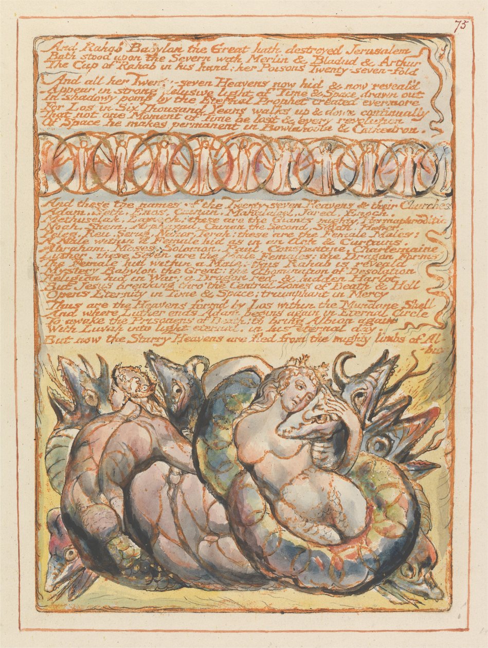 Jerusalem, levy 75, ja Rahab Suuri Babylon .... tekijältä William Blake