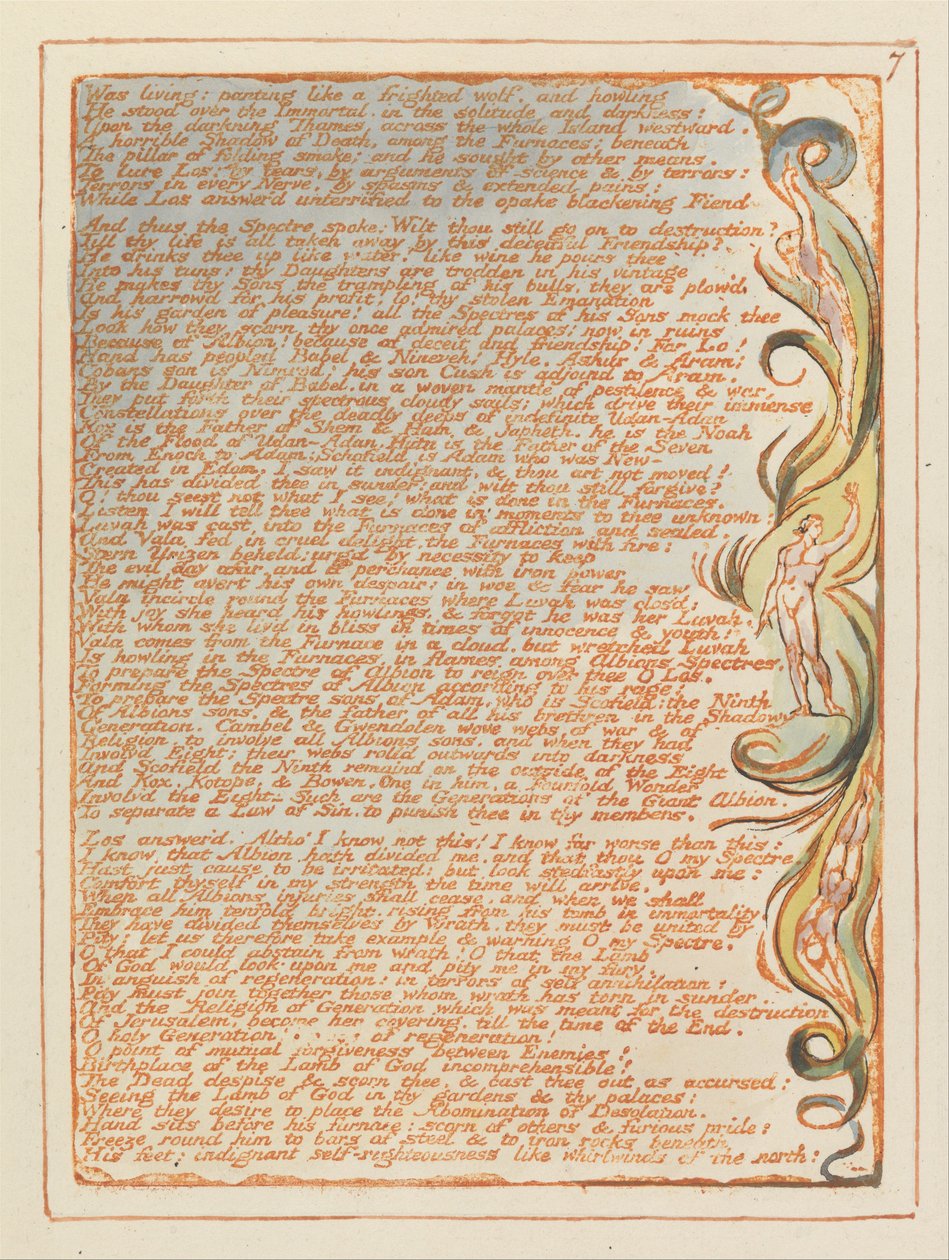 Jerusalem, Plate 7, Oli elävä- panting.... tekijältä William Blake