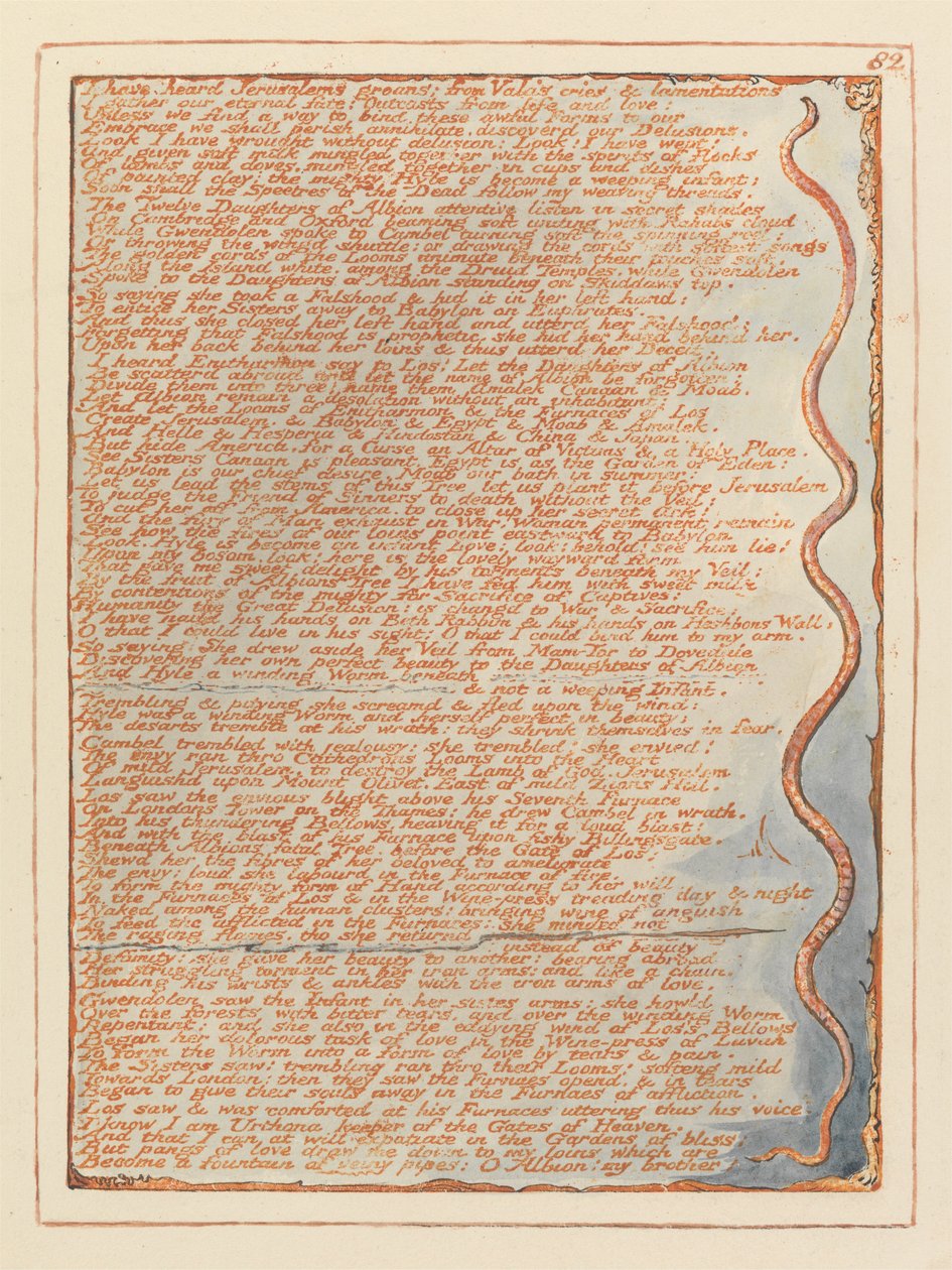 Jerusalem, levy 82, Olen kuullut Jerusalemin huokaukset.... tekijältä William Blake