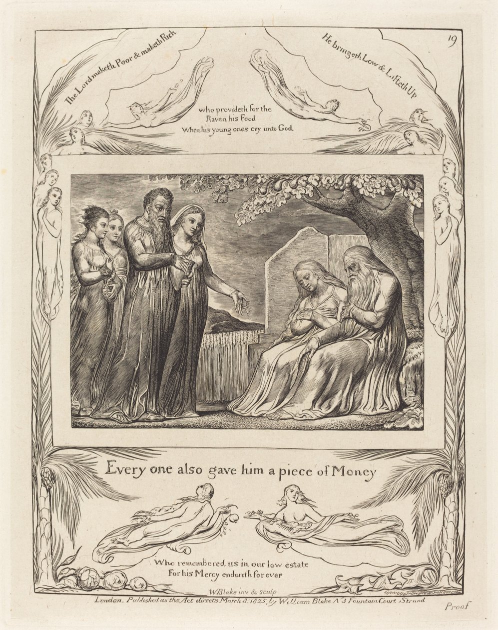 Job Accepting Charity, 1825. tekijältä William Blake