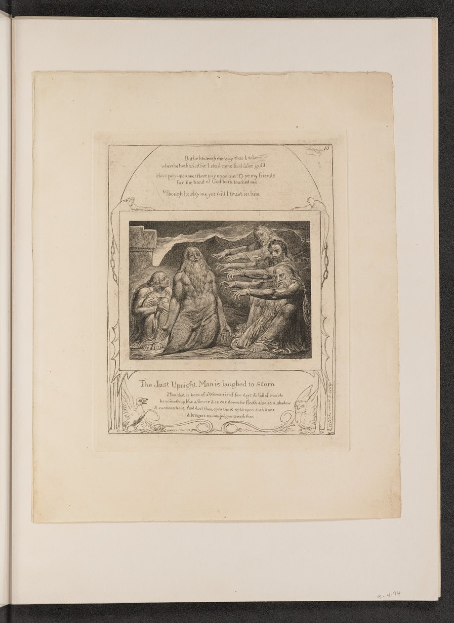 Jobia nuhtivat ystävänsä, 1825. tekijältä William Blake