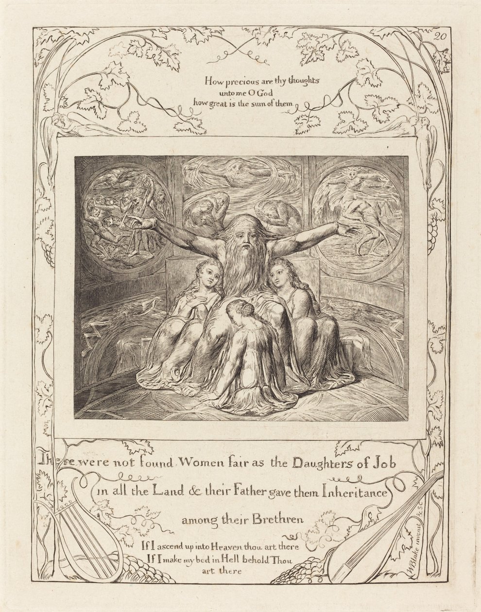 Job i les seves filles, 1825. finlandès tekijältä William Blake