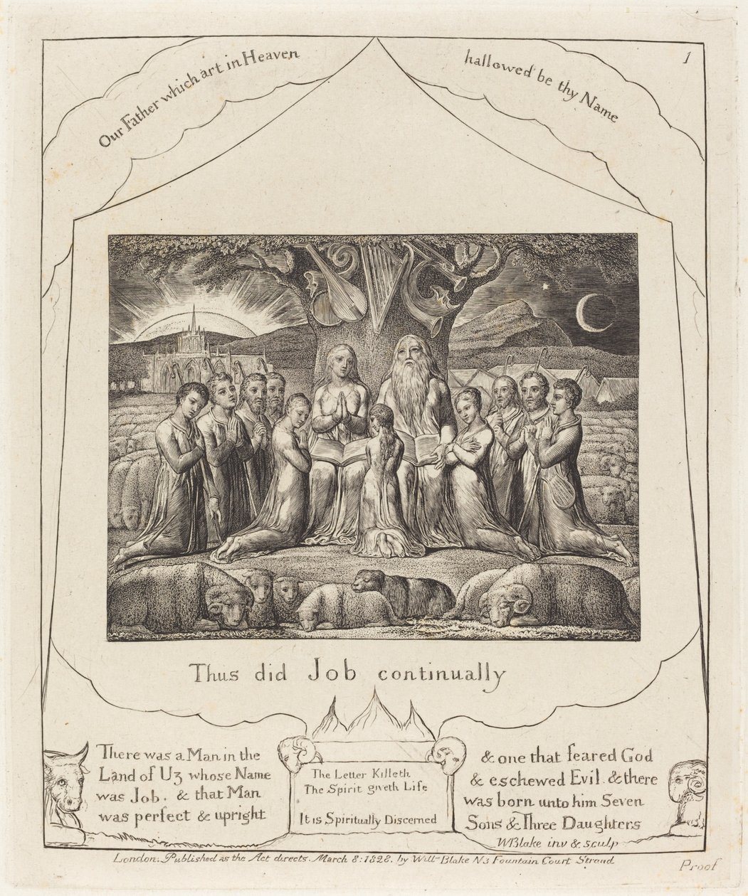 Job ja hänen perheensä tekijältä William Blake
