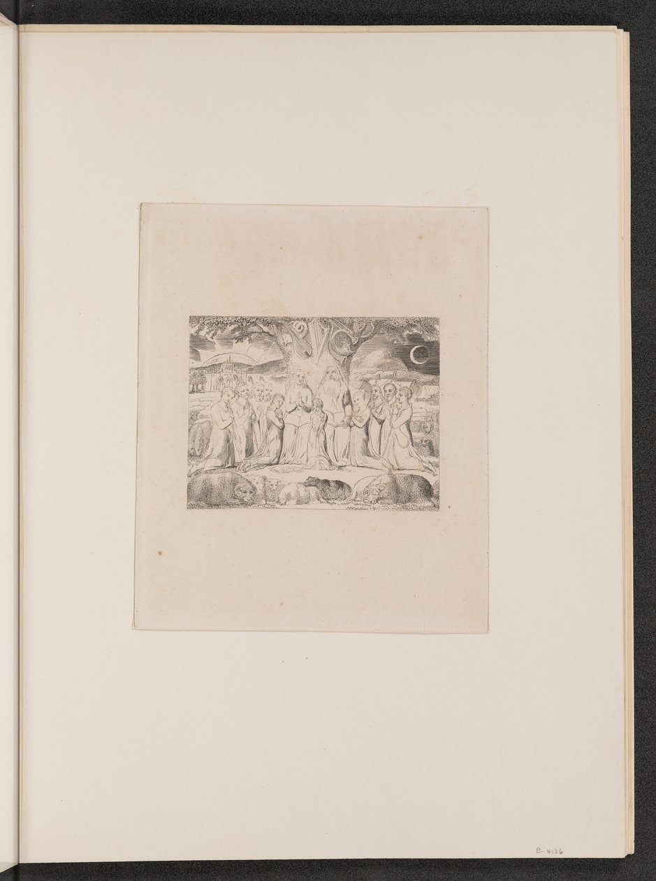 Job ja hänen perheensä, 1825. tekijältä William Blake