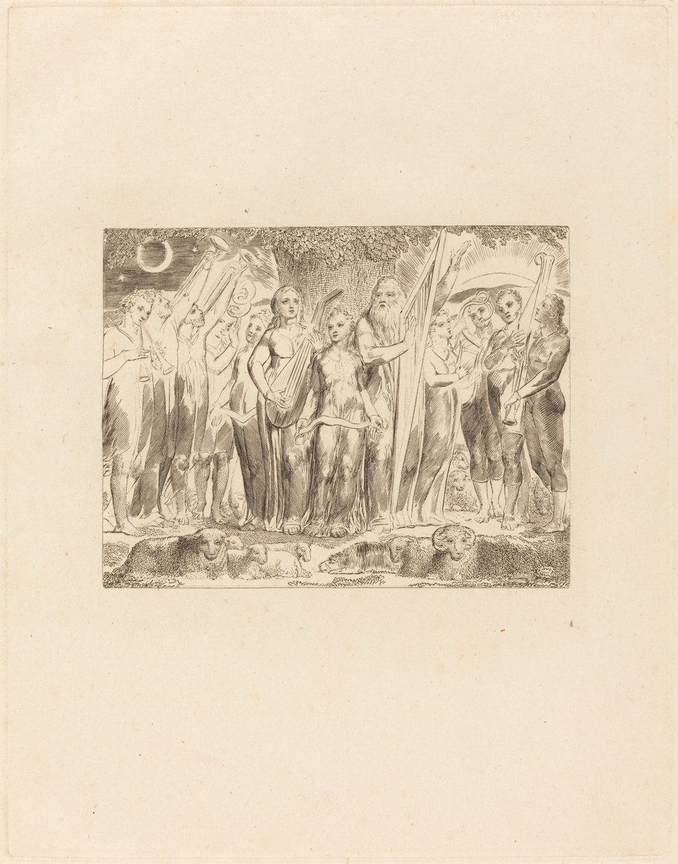 Job ja hänen perheensä on palautettu vaurauteen tekijältä William Blake