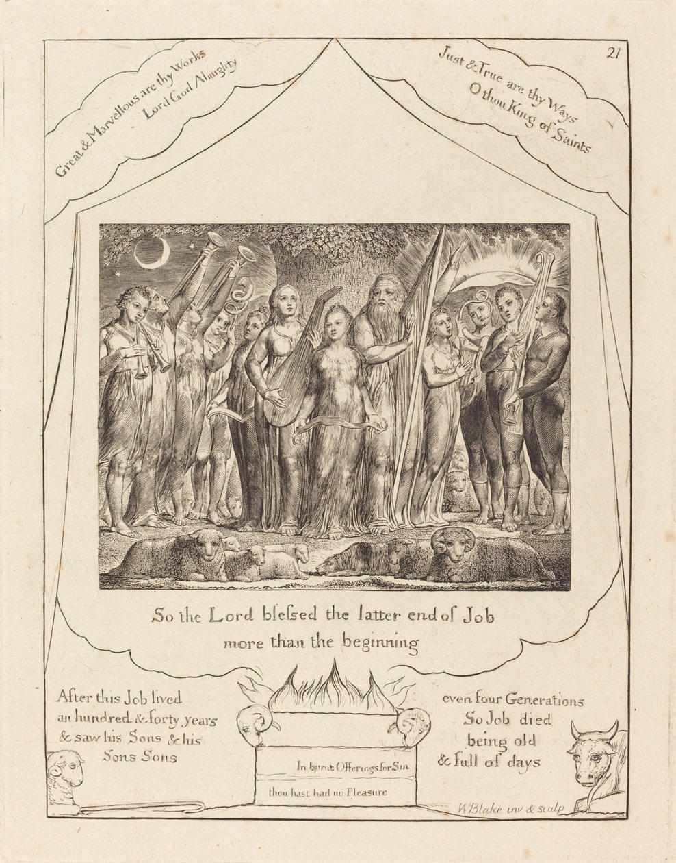 Job ja hänen vaimonsa vaurastuivat tekijältä William Blake