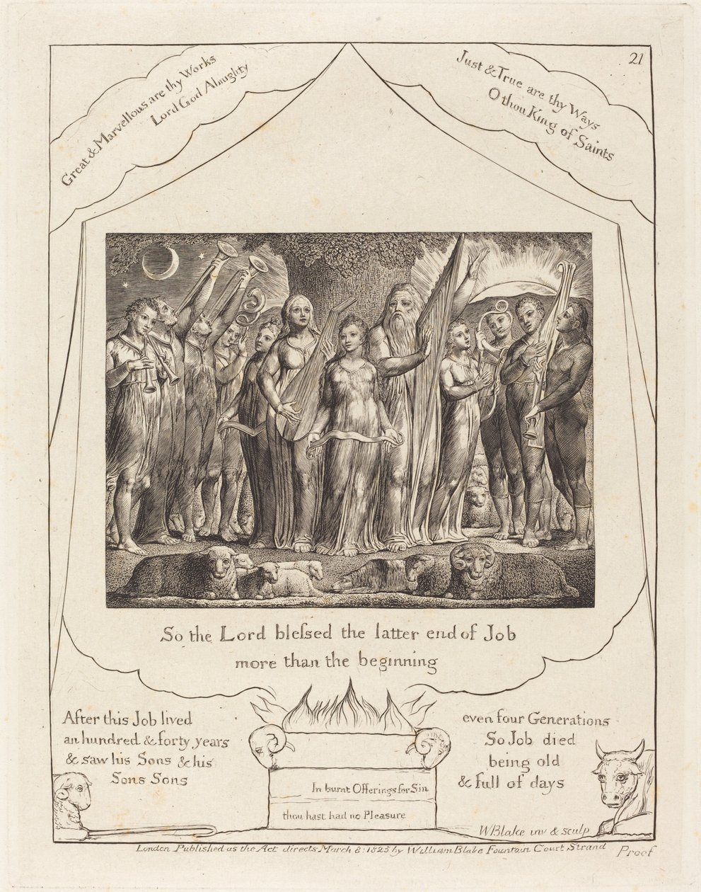 Job ja hänen vaimonsa vaurastuivat, 1825. tekijältä William Blake